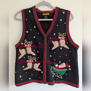 Vintage Condor Christmas Sweater Vest 90s Women's Size M